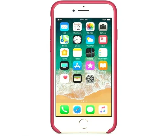 Чехол Silicone case (A) для Apple iPhone 7 / 8 (4.7") Розовый  / Rose red