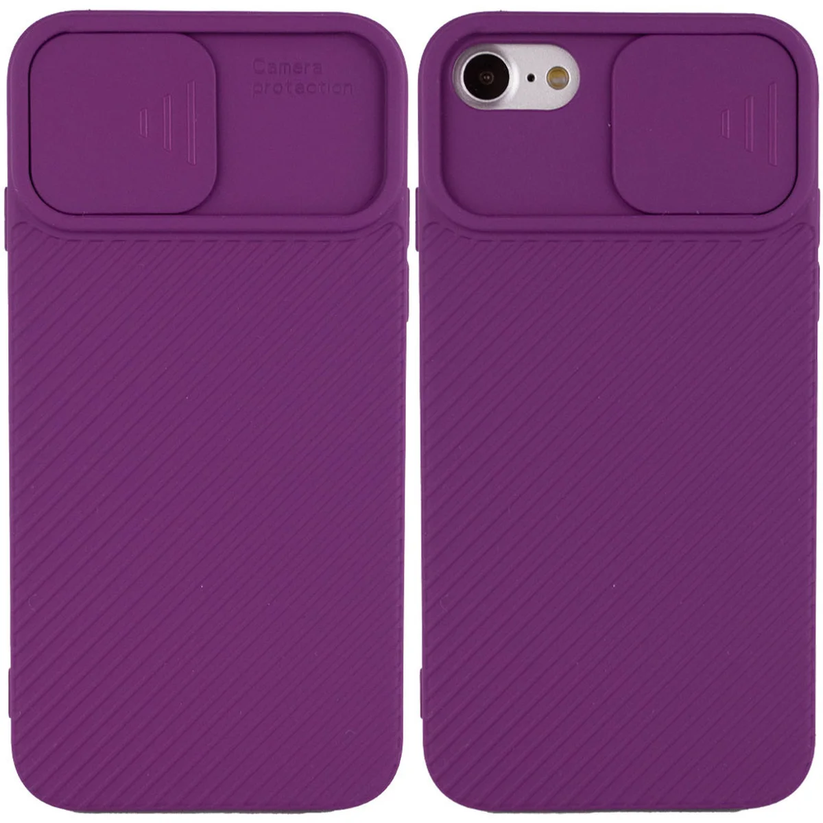 Чехол Camshield Square TPU со шторкой для камеры для Apple iPhone 7 / 8 / SE (2020) (4.7") Фиолетовый