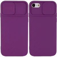 Чехол Camshield Square TPU со шторкой для камеры для Apple iPhone 7 / 8 / SE (2020) (4.7") Фиолетовый