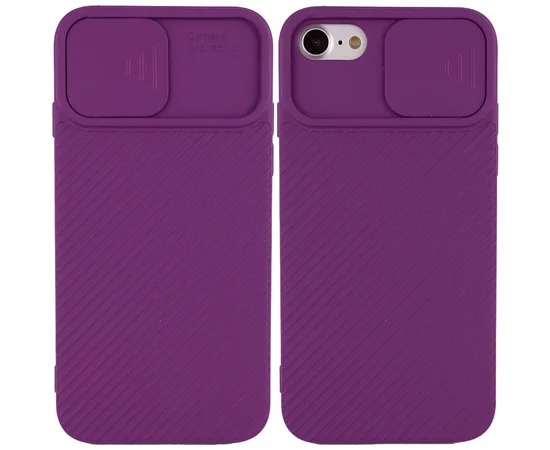 Чехол Camshield Square TPU со шторкой для камеры для Apple iPhone 7 / 8 / SE (2020) (4.7") Фиолетовый