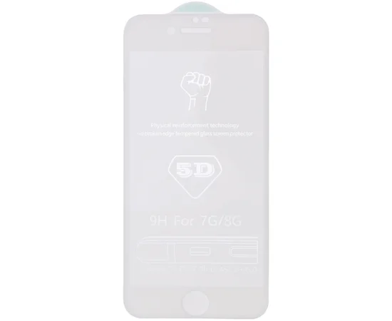 Захисне скло 5D Hard (full glue) для Apple iPhone 7/8 (4.7 ") Білий