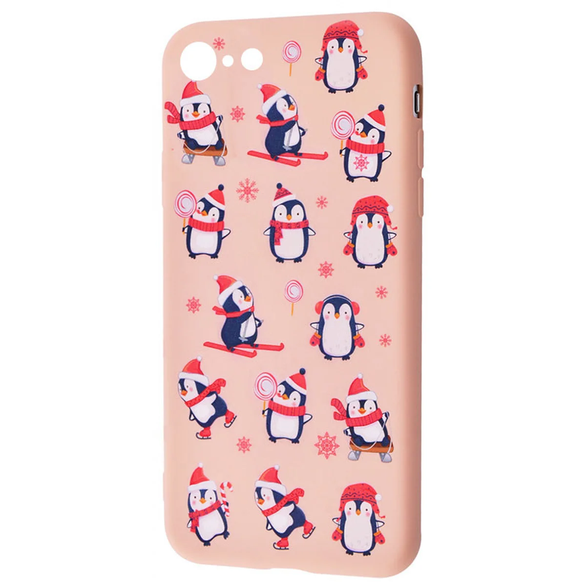 TPU чехол WAVE Fancy для Apple iPhone 7 / 8 / SE (2020) Penguins / Pink sand