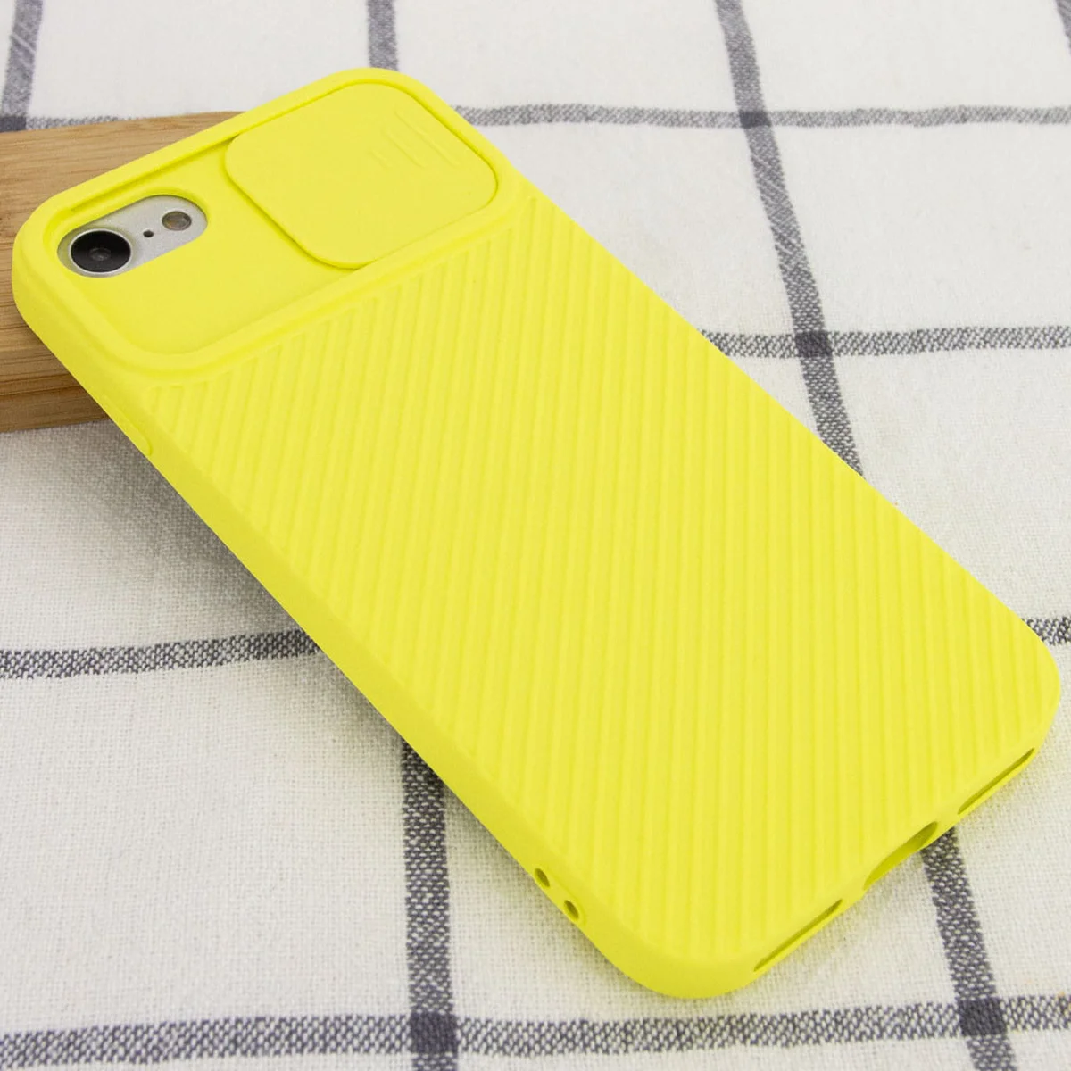 Чехол Camshield Square TPU со шторкой для камеры для Apple iPhone 7 / 8 / SE (2020) (4.7") Желтый