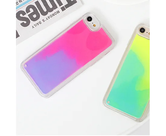 Неоновый чехол Neon Sand glow in the dark для Apple iPhone 7 / 8 (4.7") Фиолетовый / Розовый