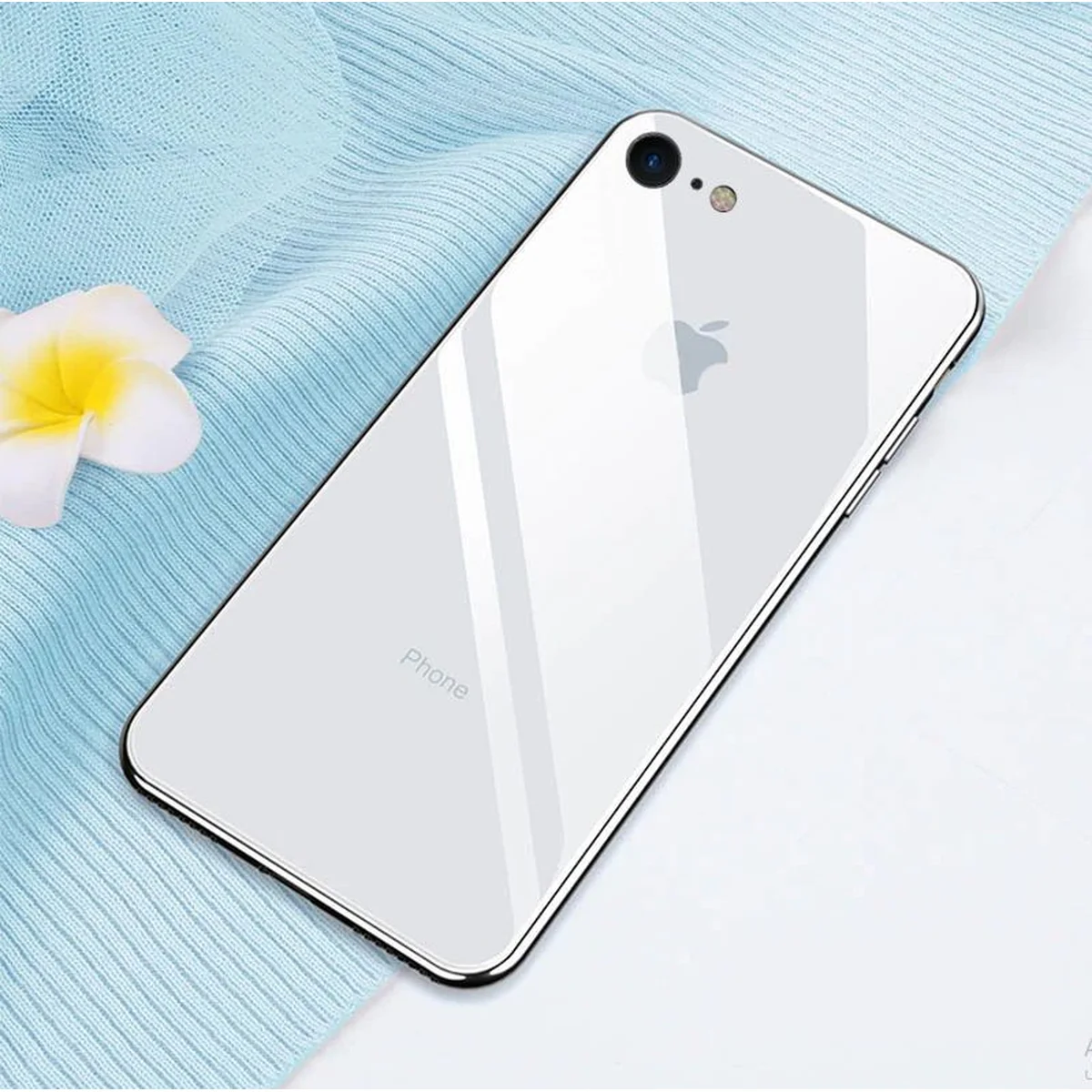 TPU чехол GLOSSY LOGO для Apple iPhone 7 / 8 (4.7") Белый