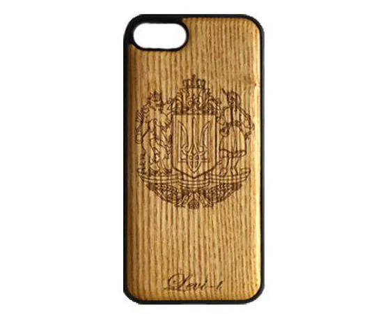 Накладка Buddy с деревянной вставкой ручной работы для Apple iPhone 7 / 8 (4.7") Герб Украины