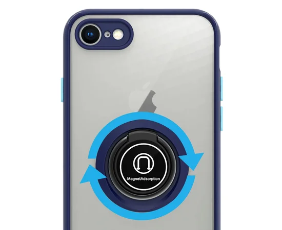 TPU+PC чехол Deen ColorEdgingRing for Magnet для Apple iPhone 7 / 8 / SE (2020) Синий