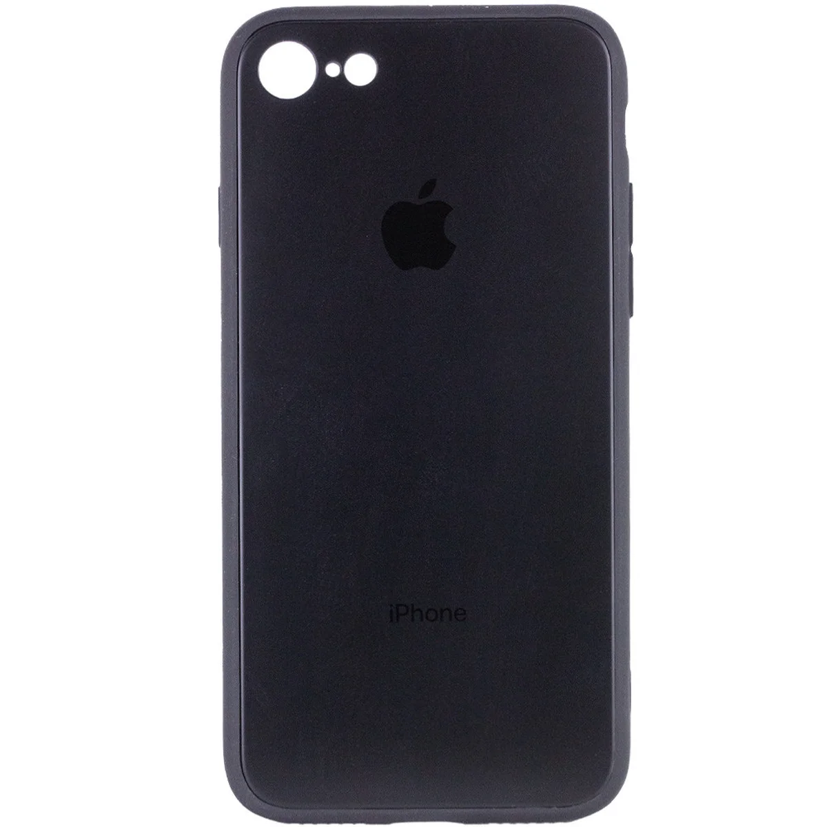 TPU + Glass чохол GLOSSY Logo Full camera для Apple iPhone 7/8 / SE (2020) (4.7 ") Чорний