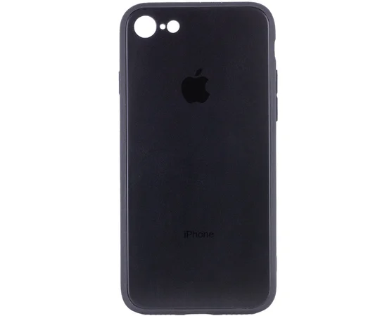 TPU+Glass чехол GLOSSY Logo Full camera для Apple iPhone 7 / 8 / SE (2020) (4.7") Черный