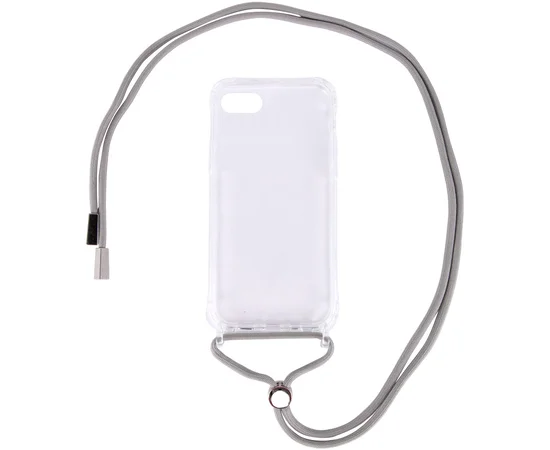 Чехол TPU Crossbody Transparent для Apple iPhone 7 / 8 / SE (2020)(4.7") Серый
