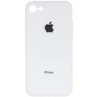 TPU+Glass чехол GLOSSY Logo Full camera для Apple iPhone 7 / 8 / SE (2020) (4.7") Белый
