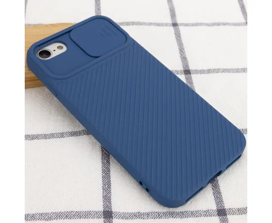 Чехол Camshield Square TPU со шторкой для камеры для Apple iPhone 7 / 8 / SE (2020) (4.7") Синий