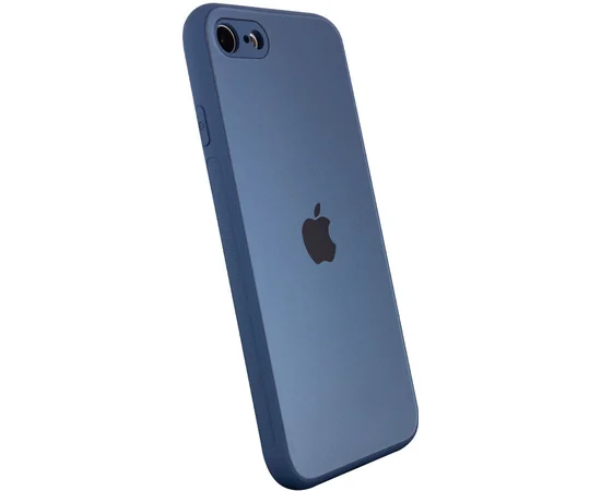 TPU+Glass чехол Matte Candy Full camera для Apple iPhone 7 / 8 / SE (2020) (4.7") Синий