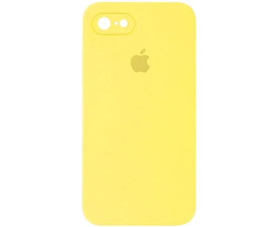 Чехол Silicone Case Square Full Camera Protective (AA) для Apple iPhone 7 / 8 / SE (2020) (4.7") Желтый / Yellow