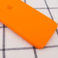 Чехол Silicone Case Square Full Camera Protective (AA) для Apple iPhone 7 / 8 / SE (2020) (4.7") Оранжевый / Bright Orange