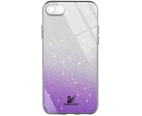 TPU+Glass чехол Swarovski Full Camera для Apple iPhone 7 / 8 / SE (2020) (4.7") Фиолетовый