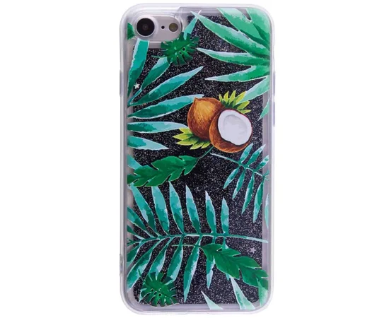 TPU+PC чехол Liquid (glitter) для Apple iPhone 7 / 8 (4.7") (23) Зеленый кокос