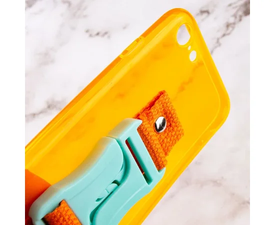 Чехол Handfree с цветным ремешком для Apple iPhone 7 / 8 / SE (2020) (4.7") Оранжевый