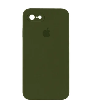 Чохол Silicone Case Square Full Camera Protective (AA) Apple iPhone 7 / 8 / SE (2020) (4.7") Зелений / Dark Olive
