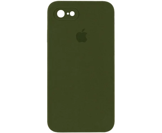 Чохол Silicone Case Square Full Camera Protective (AA) Apple iPhone 7 / 8 / SE (2020) (4.7") Зелений / Dark Olive