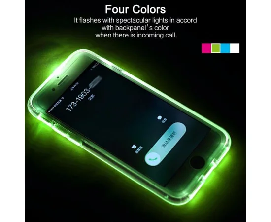 Светящийся TPU чехол ROCK Tube Series для Apple iPhone 7 / 8 (4.7") Зеленый / Transparent Green