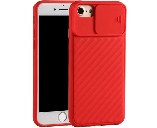 Чехол Camshield TPU со шторкой защищающей камеру для Apple iPhone 6 / 7 / 8 (4.7") Красный