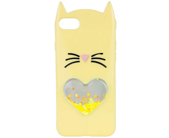 Силиконовый чехол Love Cat 3D для Apple iPhone 7 / 8 (4.7") Желтый