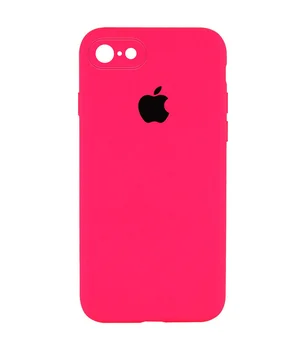 Чохол Silicone Case Square Full Camera Protective (AA) Apple iPhone 7 / 8 / SE (2020) (4.7") Рожевий / Barbie pink