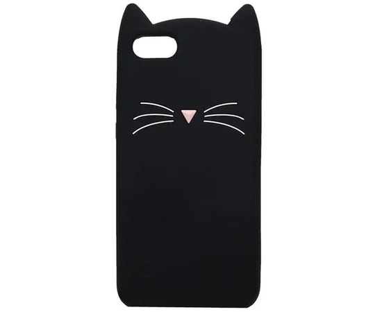 Силиконовая накладка 3D Cat для Apple iPhone 7 / 8 (4.7") Черный