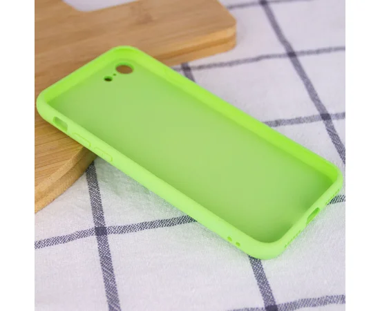 TPU+Glass чехол GLOSSY Logo Full camera (opp) для Apple iPhone 7 / 8 / SE (2020) (4.7") Салатовый