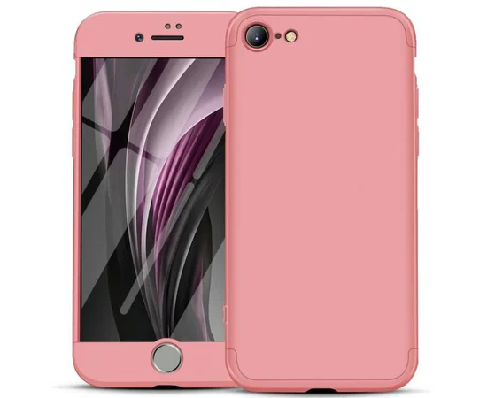 Пластиковая накладка GKK LikGus 360 градусов (opp) для Apple iPhone SE (2020) / 7 / 8 Розовый / Rose gold