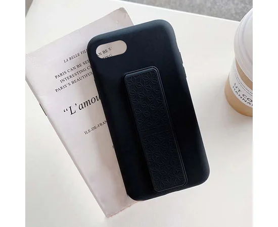 Чехол Silicone Case Hand Holder для Apple iPhone 7 / 8 / SE (2020) (4.7") Черный / Black