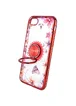 TPU чехол Shengo со стразами и кольцом-держателем для Apple iPhone 7 / 8 (4.7") Красный