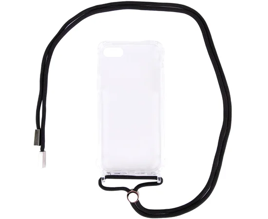 Чехол TPU Crossbody Transparent для Apple iPhone 7 / 8 / SE (2020)(4.7") Черный