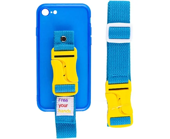 Чехол Handfree с цветным ремешком для Apple iPhone 7 / 8 / SE (2020) (4.7") Синий
