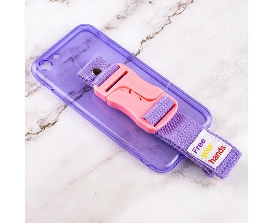 Чехол Handfree с цветным ремешком для Apple iPhone 7 / 8 / SE (2020) (4.7") Фиолетовый