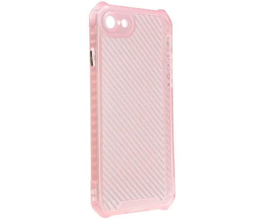 Чехол TPU Ease Carbon color series для Apple iPhone 7 / 8 / SE (2020) (4.7") Розовый / Прозрачный