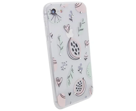 TPU чехол Luxury Diamond full protective для Apple iPhone 7 / 8 (4.7") Прозрачный / Экзотические фрукты