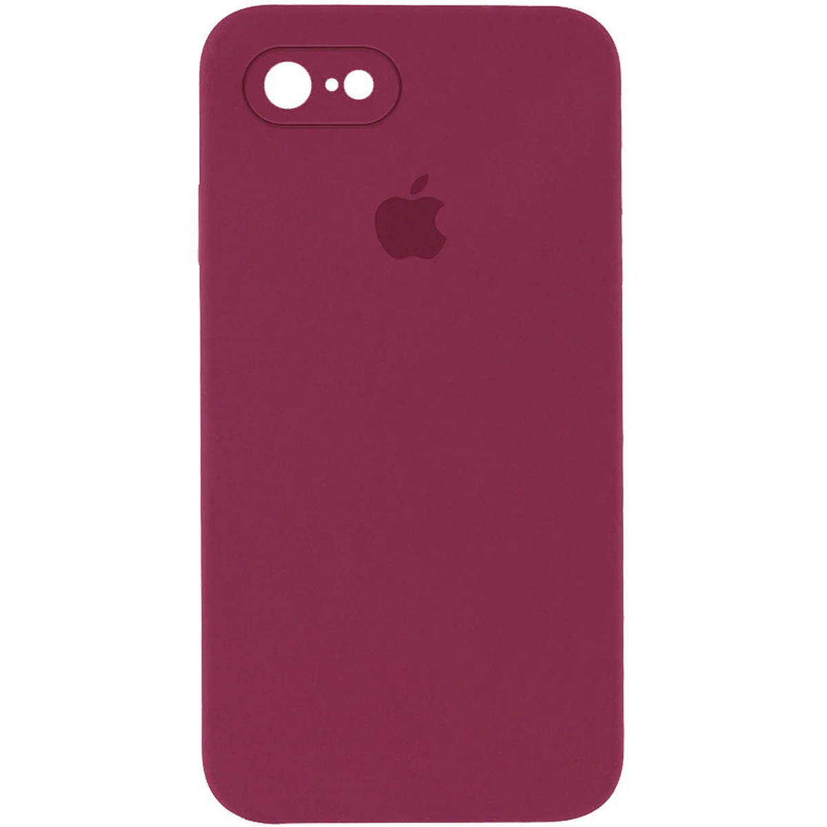 Чохол Silicone Case Square Full Camera Protective (AA) Apple iPhone 7 / 8 / SE (2020) (4.7") Бордовий / Plum
