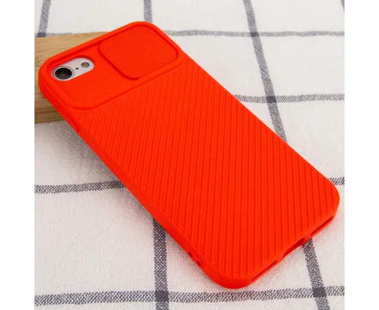 Чехол Camshield Square TPU со шторкой для камеры для Apple iPhone 7 / 8 / SE (2020) (4.7") Красный