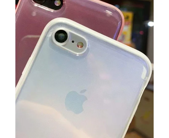 Прозрачный силиконовый чехол с матовой окантовкой для Apple iPhone 7 / 8 (4.7") Прозрачный