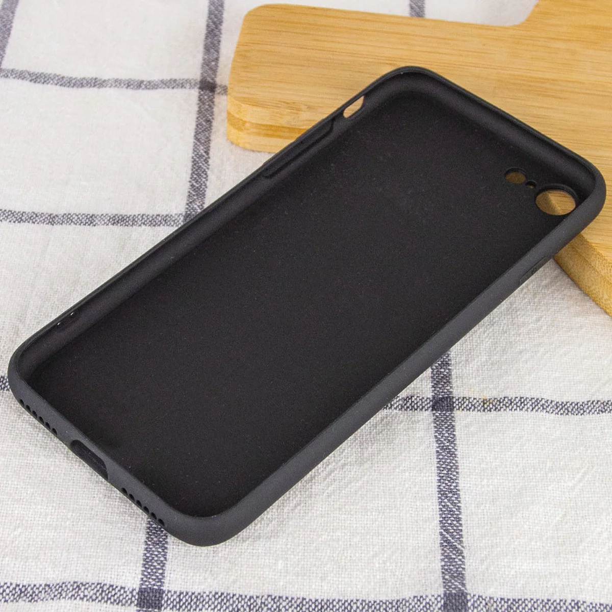 TPU+Glass чехол GLOSSY Logo Full camera для Apple iPhone 7 / 8 / SE (2020) (4.7") Черный