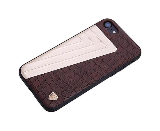 Кожаная накладка Nillkin Hybrid Series для Apple iPhone 7 / 8 (4.7") Коричневый / Золотой