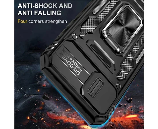 Ударопрочный чехол Camshield Army Ring для Apple iPhone 7 / 8 / SE (2020) (4.7") Черный / Black