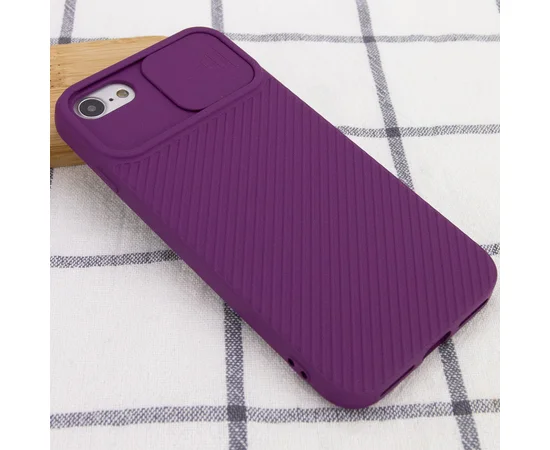 Чехол Camshield Square TPU со шторкой для камеры для Apple iPhone 7 / 8 / SE (2020) (4.7") Фиолетовый