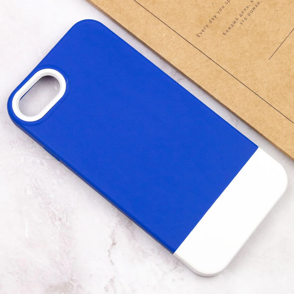 Чехол TPU+PC Bichromatic для Apple iPhone 7 / 8 / SE (2020) (4.7") Navy Blue / White