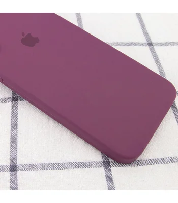 Чехол Silicone Case Square Full Camera Protective (AA) для Apple iPhone 7 / 8 / SE (2020) (4.7") Бордовый / Maroon