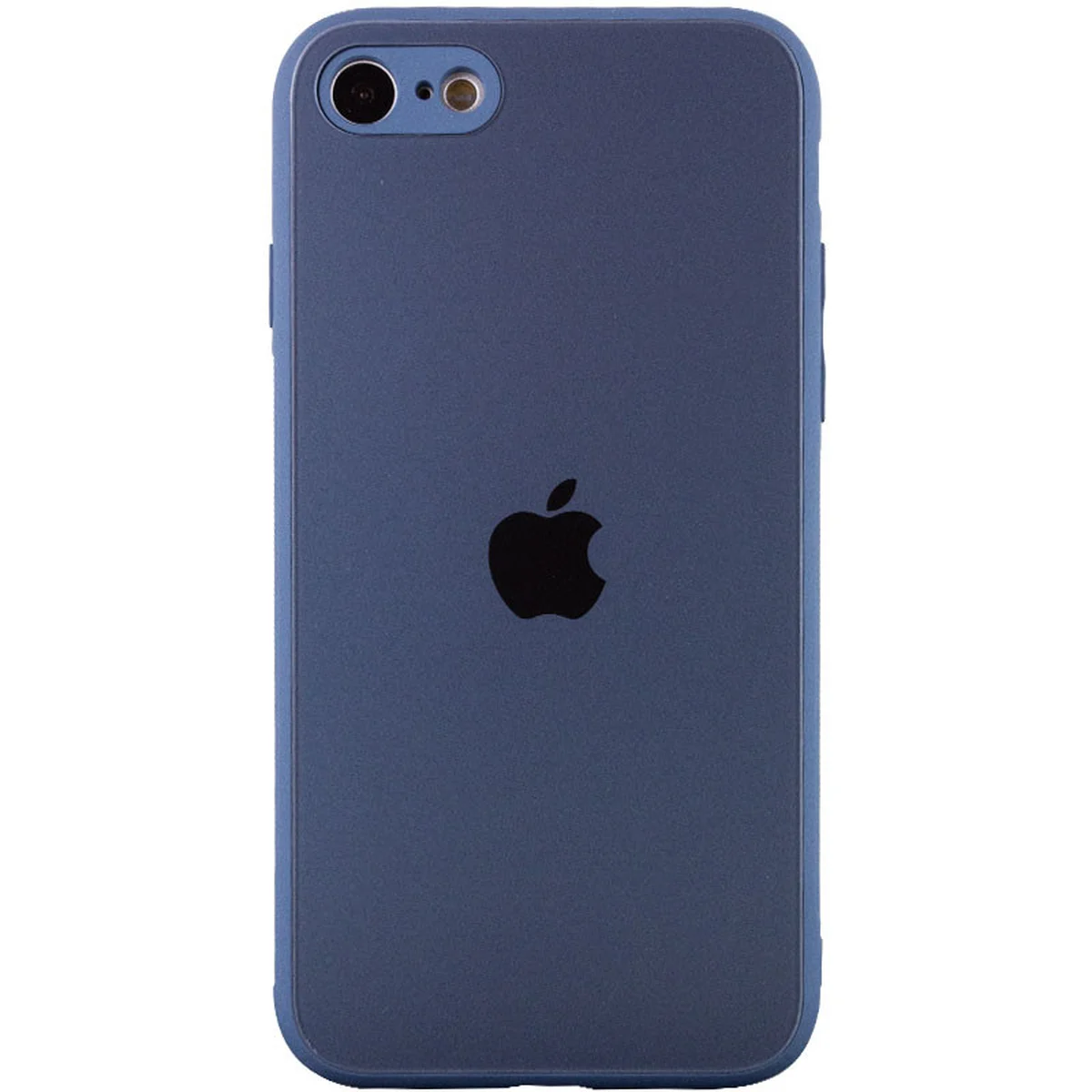 TPU+Glass чехол Matte Candy Full camera для Apple iPhone 7 / 8 / SE (2020) (4.7") Синий