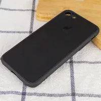 TPU+Glass чехол GLOSSY Logo Full camera для Apple iPhone 7 / 8 / SE (2020) (4.7") Черный