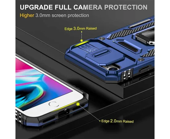 Удароміцний чохол Camshield Army Ring для iPhone 7 / 8 / SE (2020) (4.7") Синій / Navy